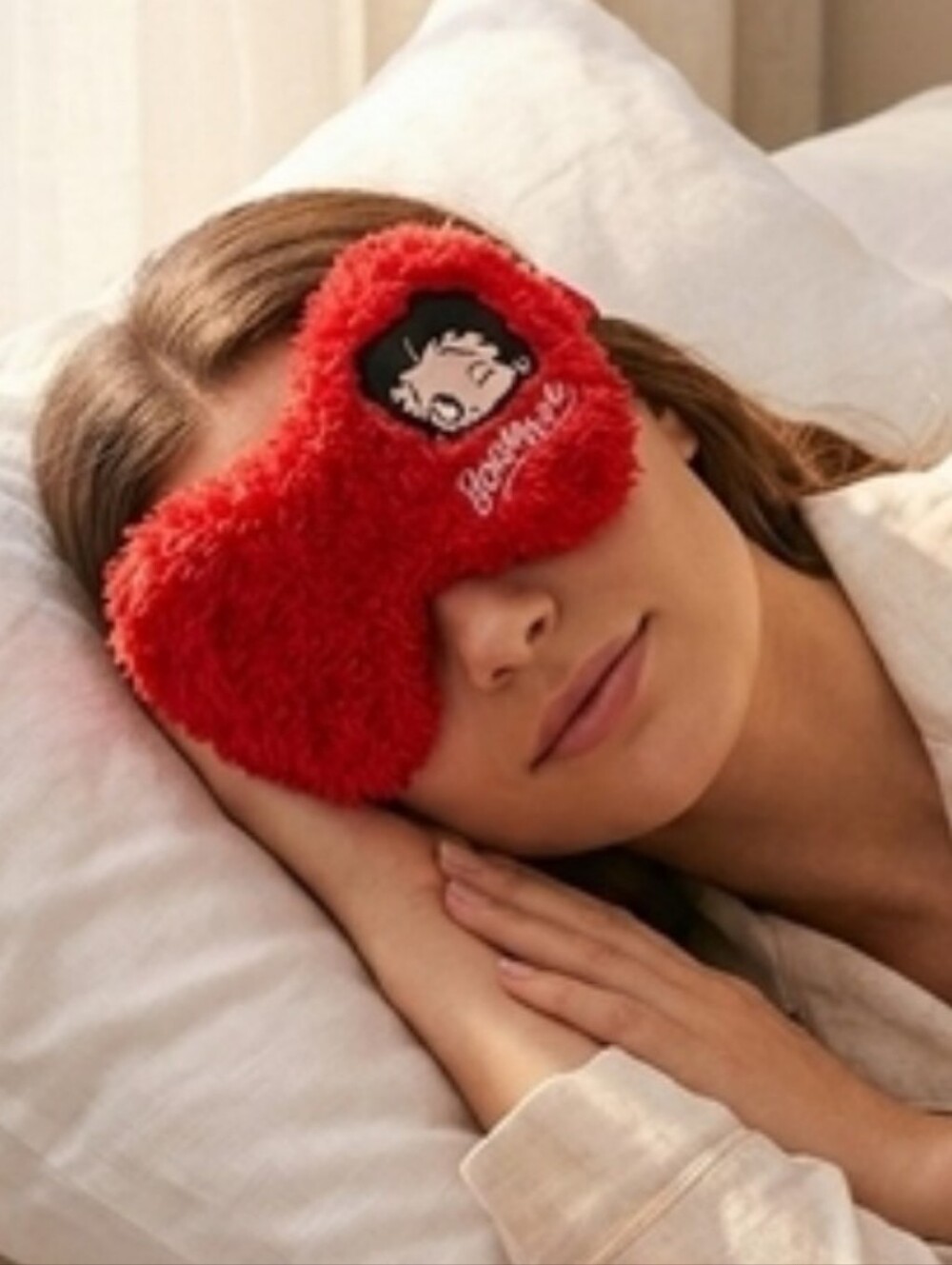 Betty Boop Plush Red Heart Sleep Mask Set